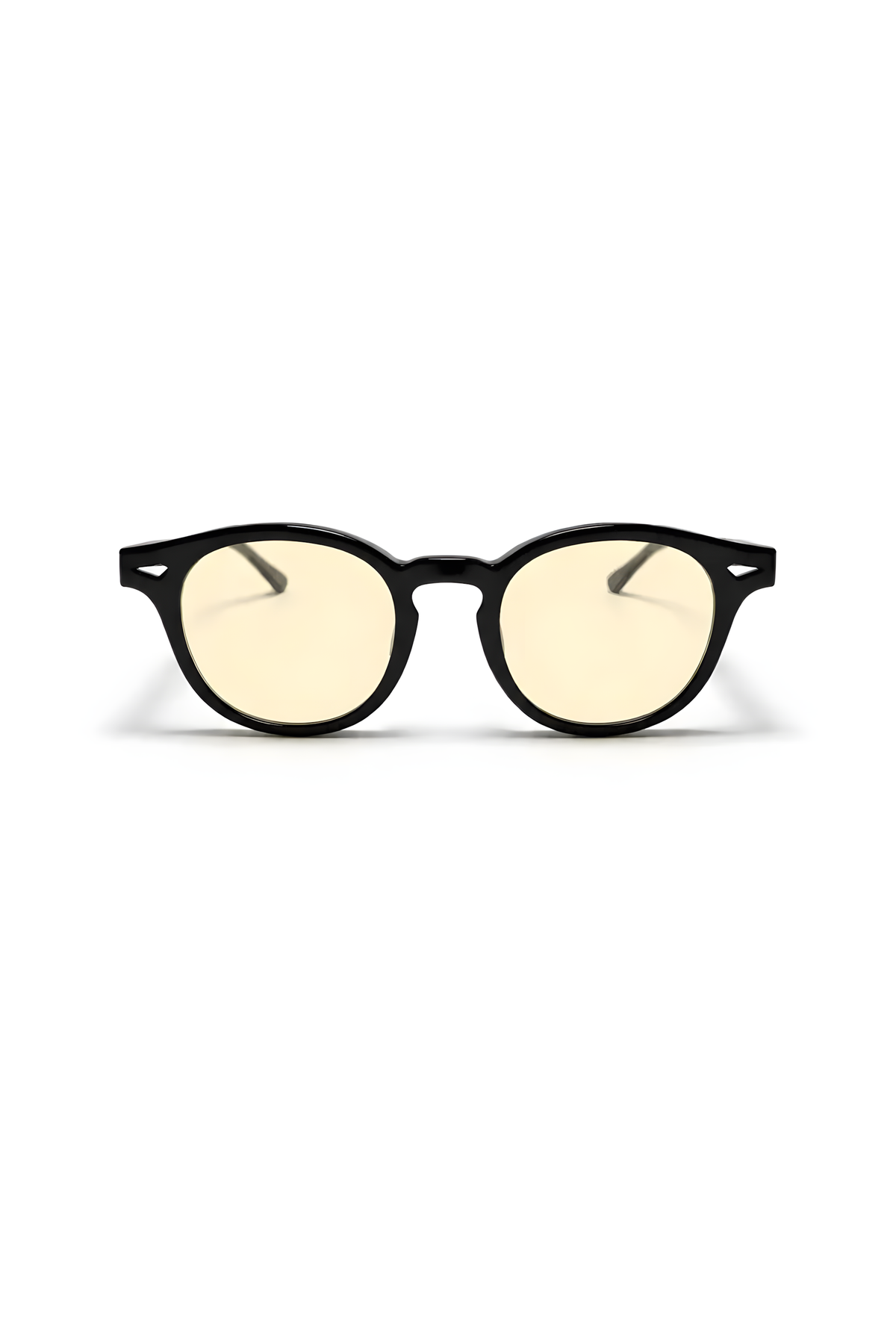 Lentes con filtro de luz azul Beau-1-LY de armazón redondo negro — Norte Eyewear