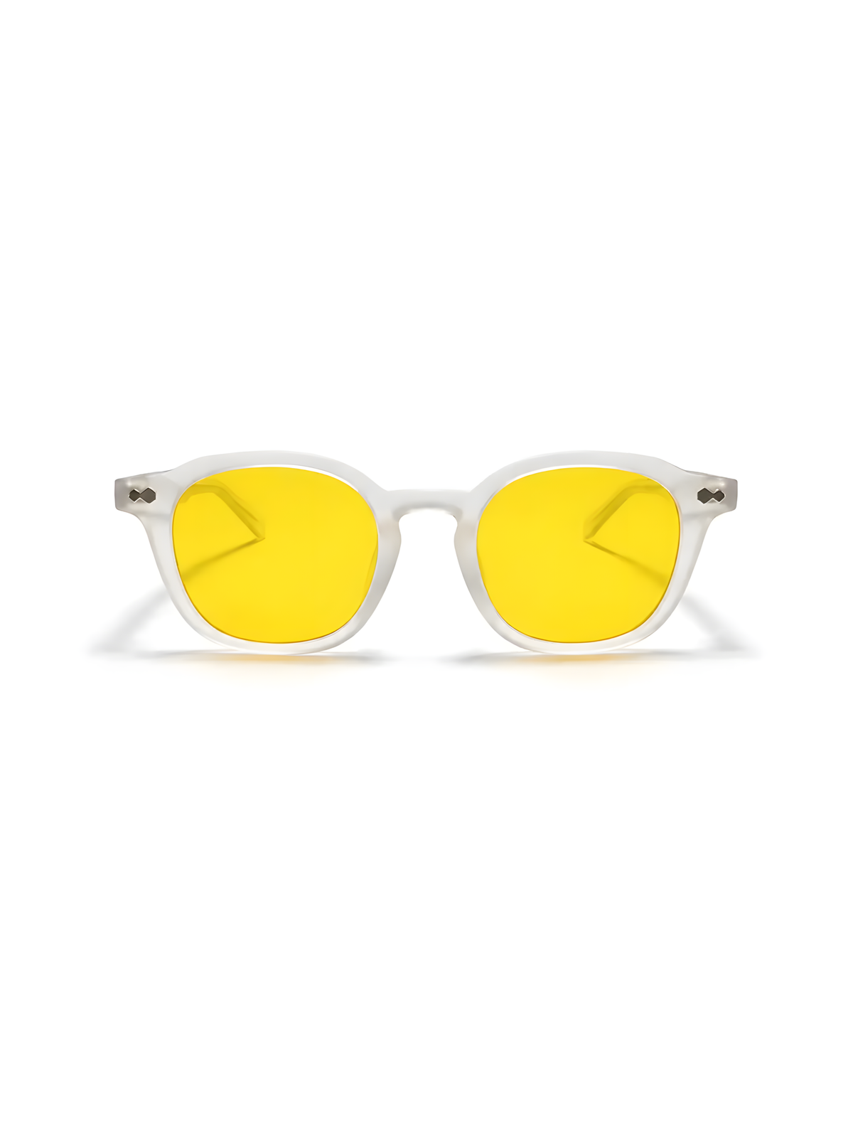 Lentes con filtro de luz azul True-2-Y de armazón redondo blanco — Norte Eyewear