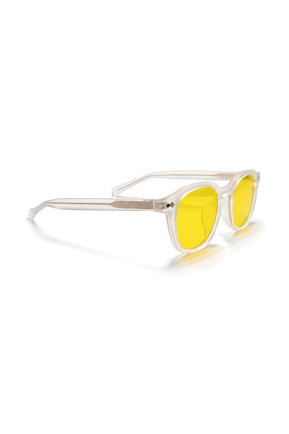 Lentes con filtro de luz azul True-2-Y de armazón redondo blanco — Norte Eyewear (vista 2)