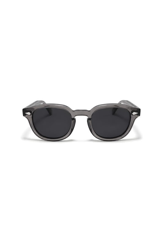 Lentes de sol Beta-1 de armazón redondo gris — Norte Eyewear