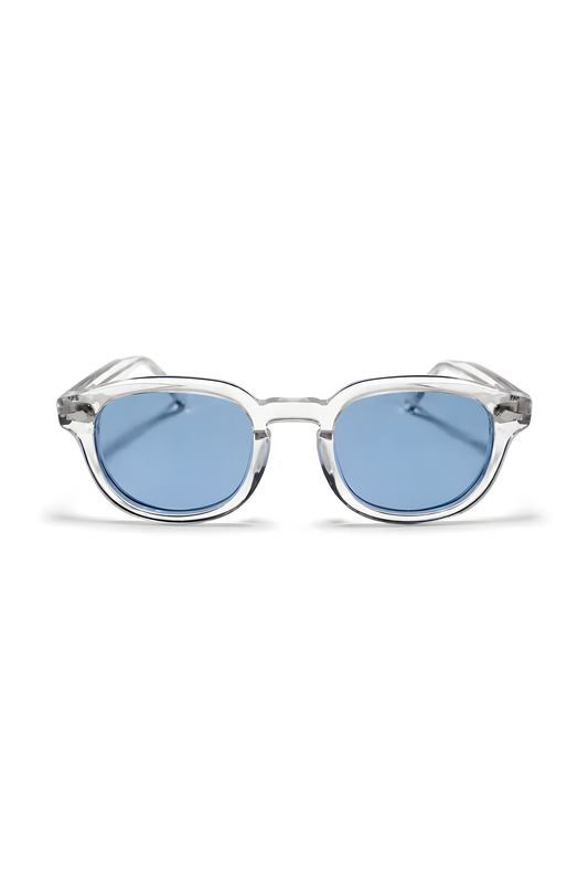 Lentes de sol Beta-5 de armazón redondo transparente — Norte Eyewear