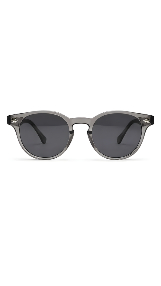 Lentes de sol Dime-1 de armazón redondo gris — Norte Eyewear