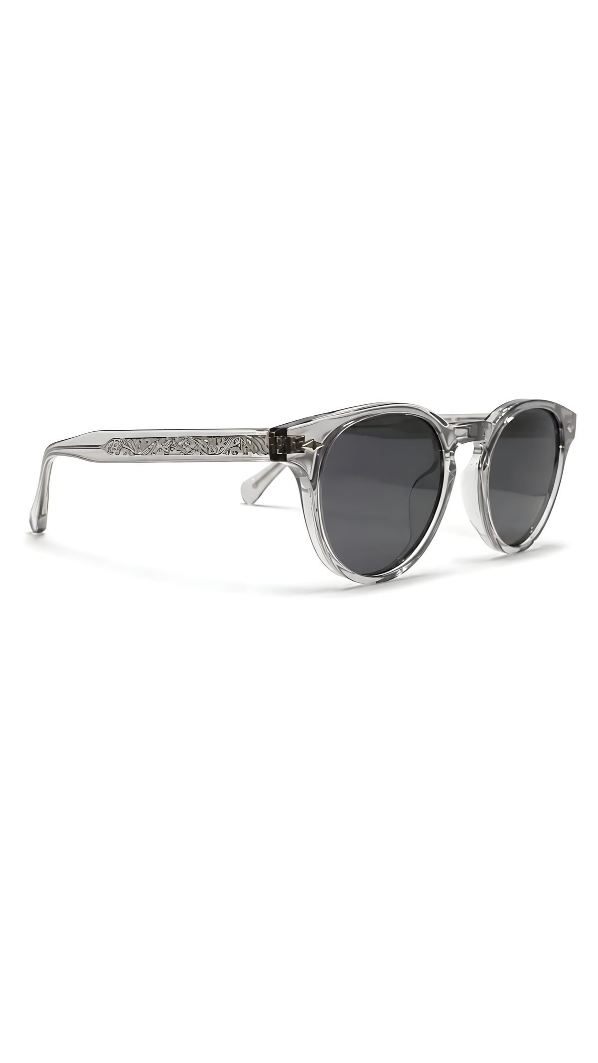 Lentes de sol Dime-1 de armazón redondo gris — Norte Eyewear (vista 2)