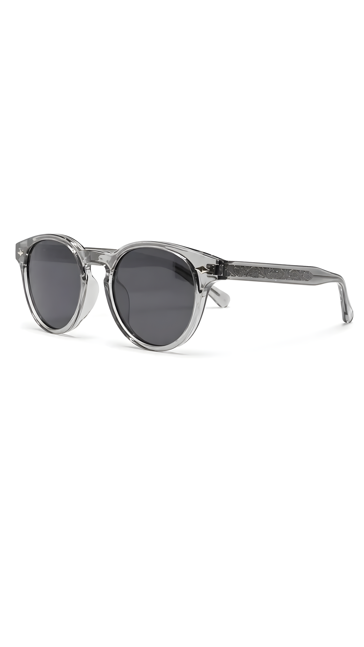 Lentes de sol Dime-1 de armazón redondo gris — Norte Eyewear (vista 3)