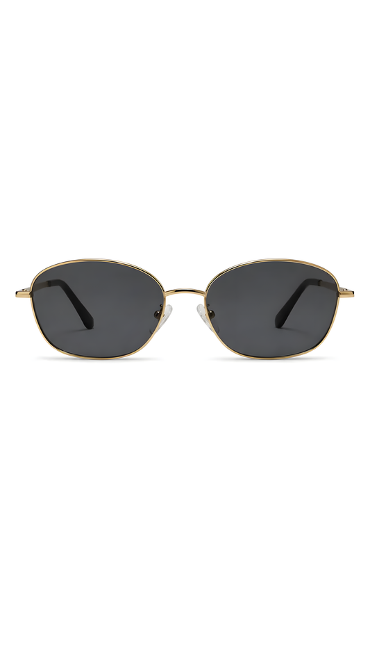 Lentes de sol Laub-1 de armazón redondo dorado — Norte Eyewear