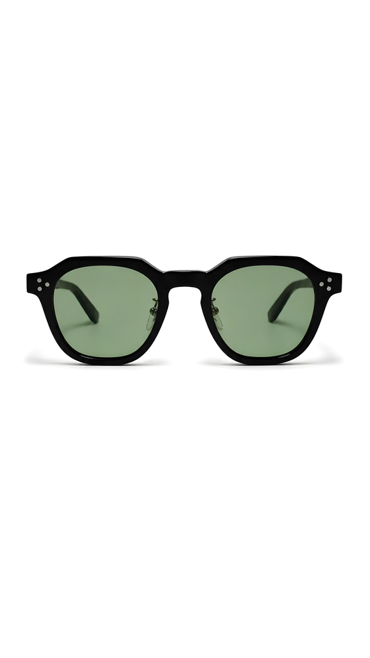 Lentes de sol Oxy-5 de armazón redondo negro — Norte Eyewear