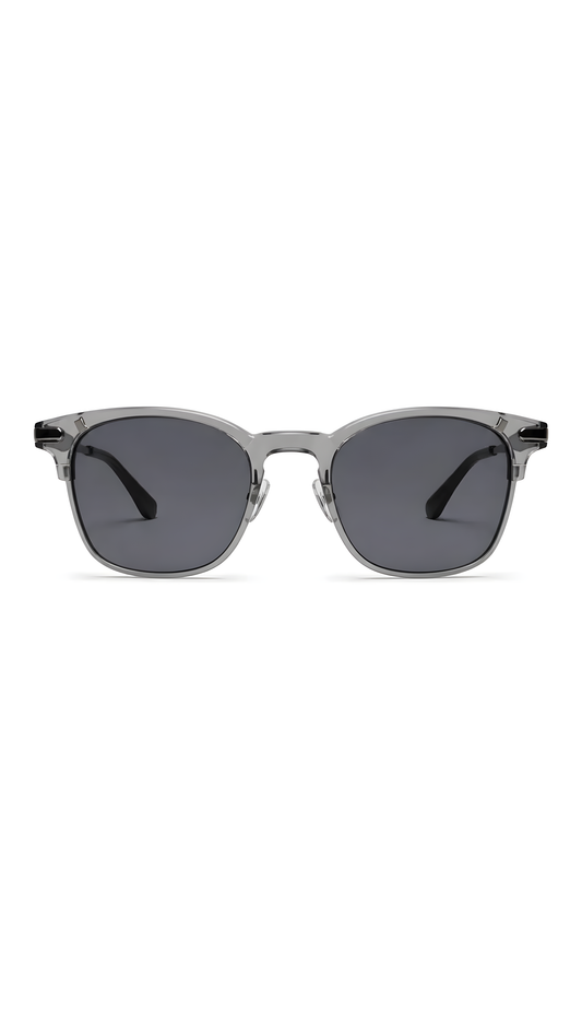 Lentes de sol Rect-1 de armazón redondo gris — Norte Eyewear