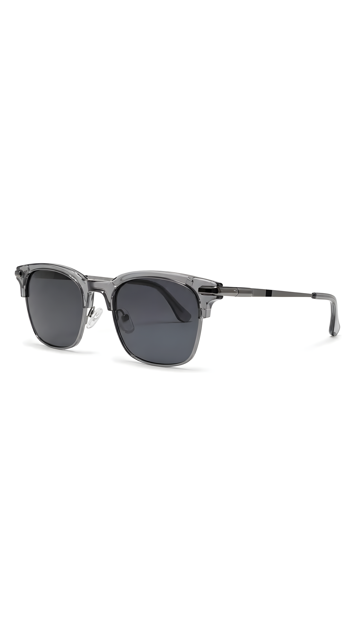 Lentes de sol Rect-1 de armazón redondo gris — Norte Eyewear (vista 3)